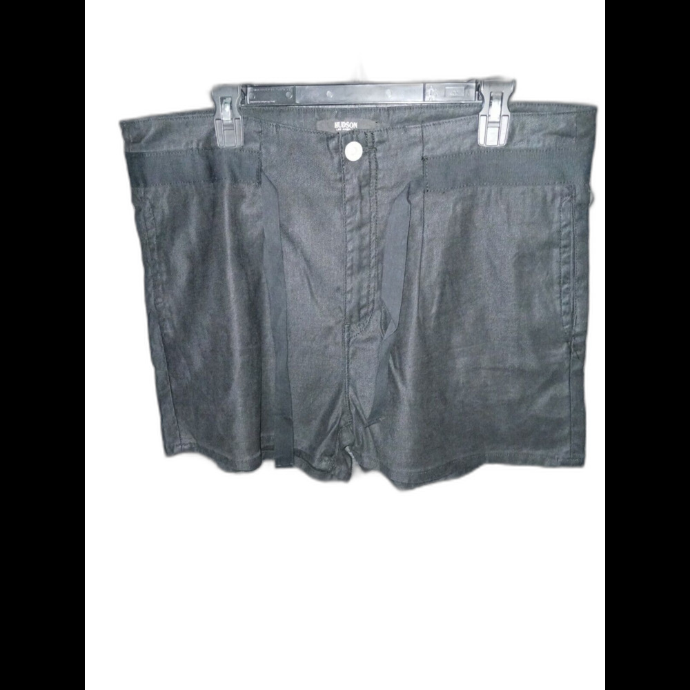 Hudson Womens Black Paper Bag Shorts 29 Linen Lyocell Spandex Tie Waist Pockets